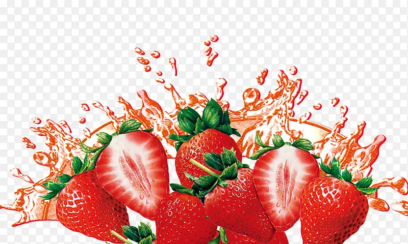 草莓汁喷溅