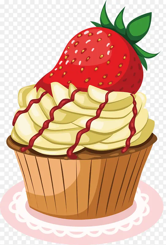 草莓蛋糕矢量图