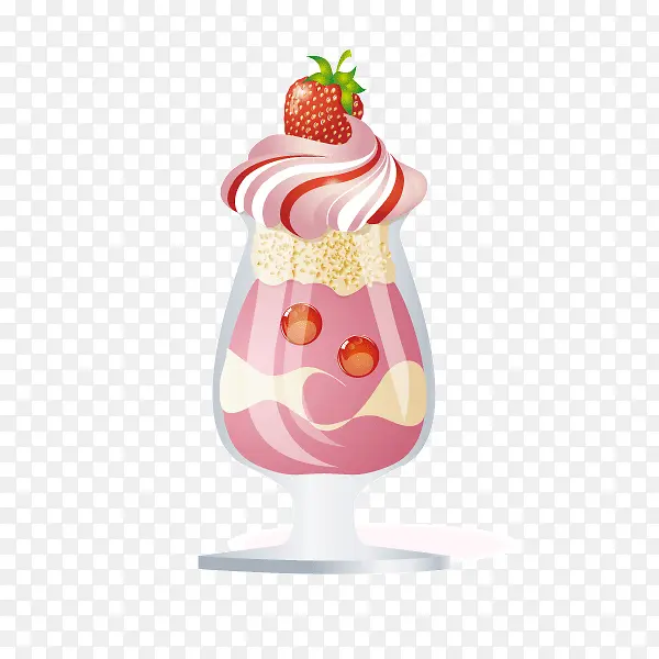 冰激凌 卡通 草莓冰激凌 夏天