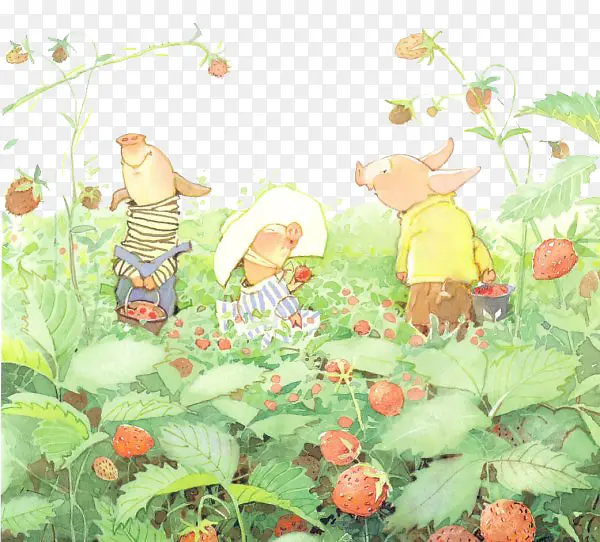 草莓地里的动物