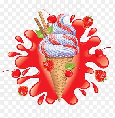卡通版的草莓味的冰淇淋
