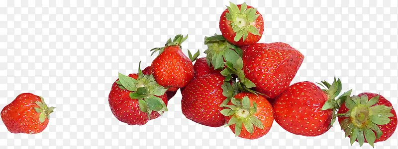 一堆红色水果草莓