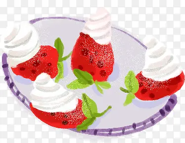 水彩卡通蛋糕店草莓蛋糕