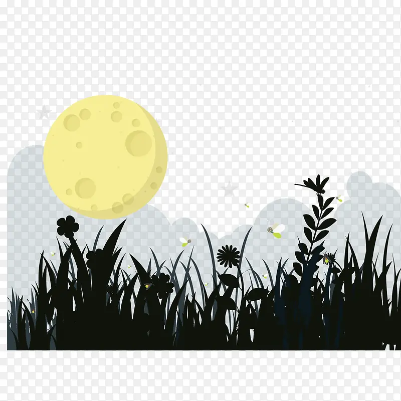 矢量草地和太阳