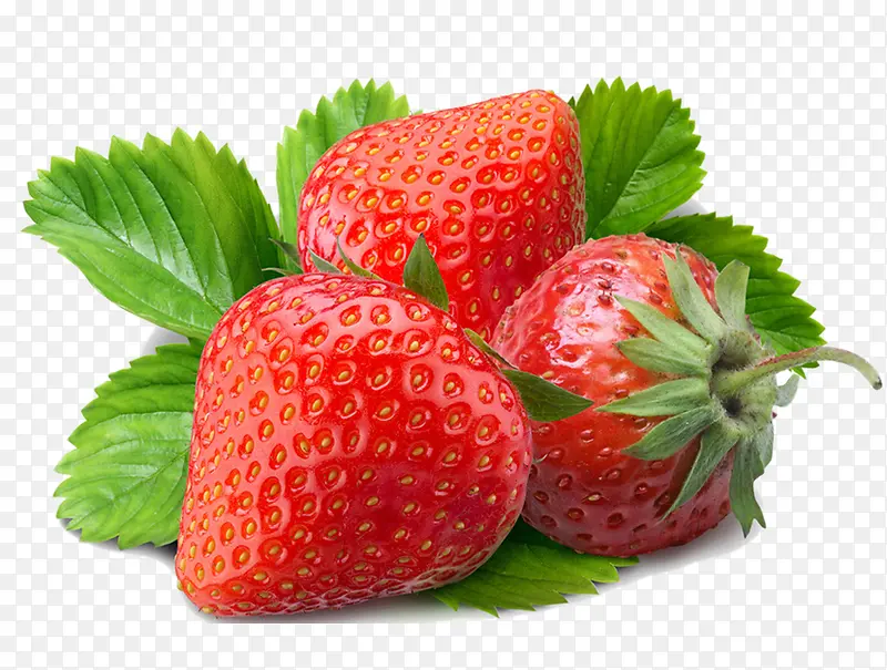 饱满翠绿红色大草莓