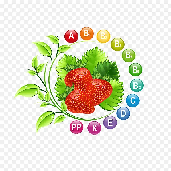 水果草莓维生素标识