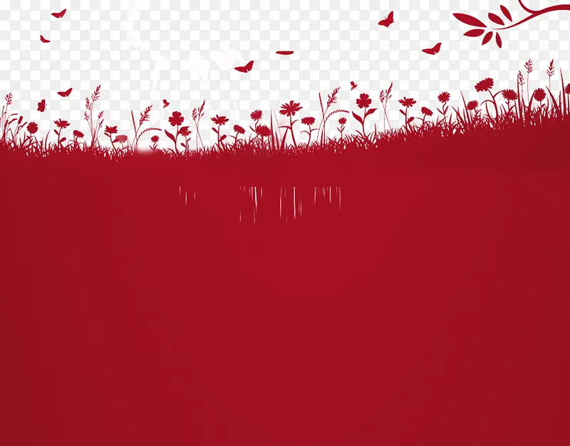 红色草地