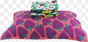 草莓花纹抱枕
