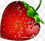 手绘质感红色的草莓效果