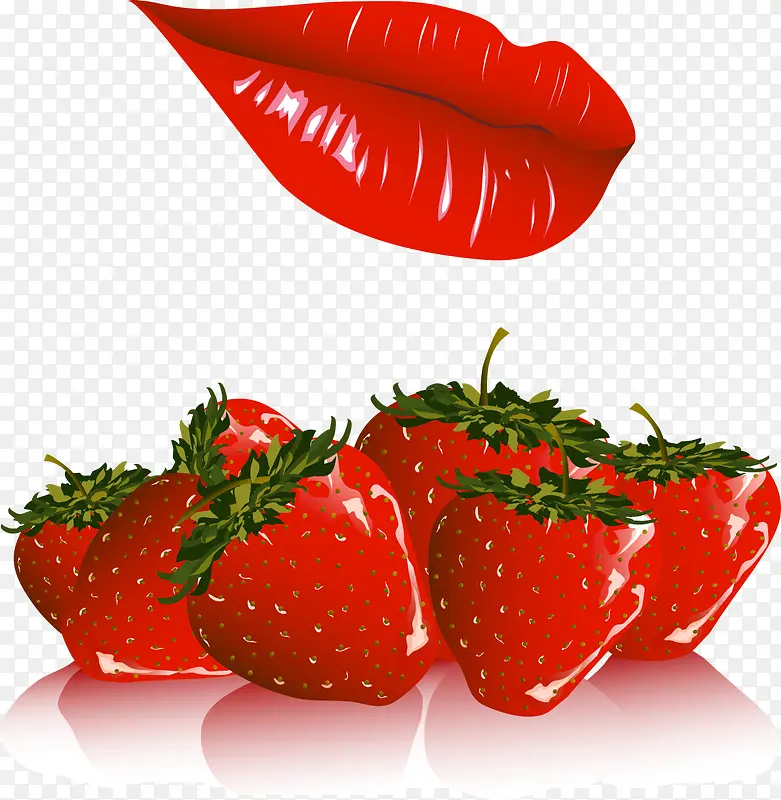 矢量水果红唇图