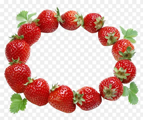 圆形新鲜草莓