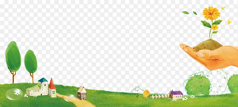 卡通草地