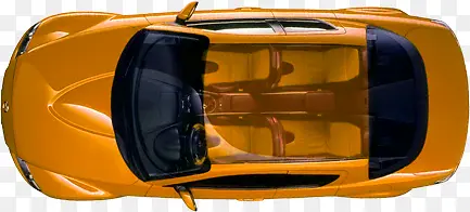 黄色轿车汽车平面图