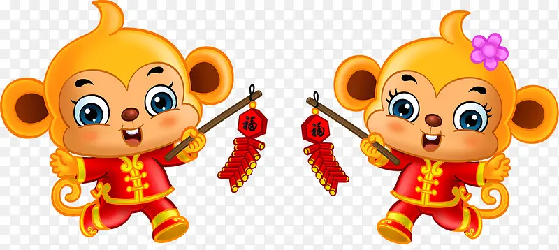 金猴贺岁PNG透明底素材