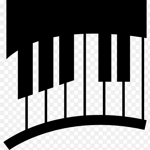 钢琴键在曲线图标