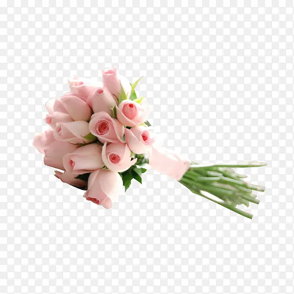 粉色玫瑰捧花素材