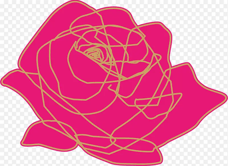 粉色手绘时尚玫瑰