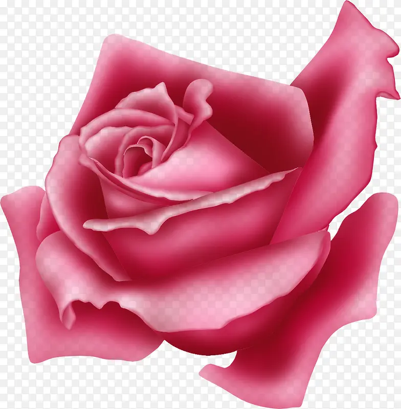 手绘粉色玫瑰卡片