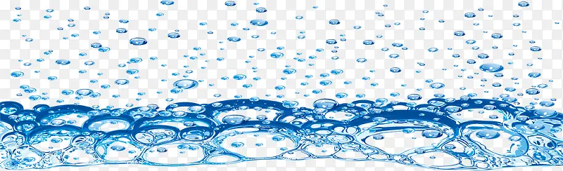设计海报卡通蓝色水珠效果