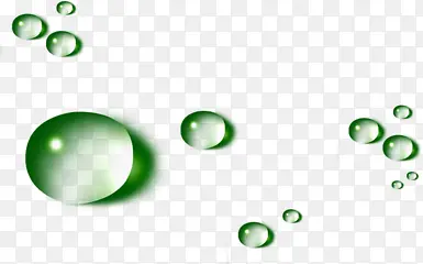 绿色水珠漂浮