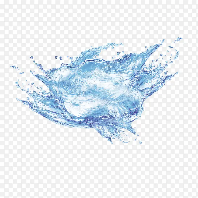 蓝色水珠水浪元素