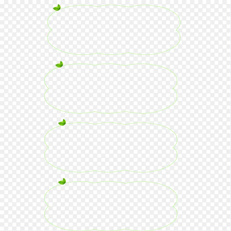 边框 线条边框 绿色 树叶装饰