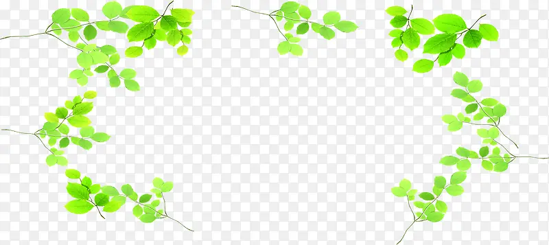 绿色卡通树叶装饰春天节日