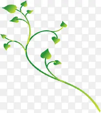 绿色卡通春天植物树叶