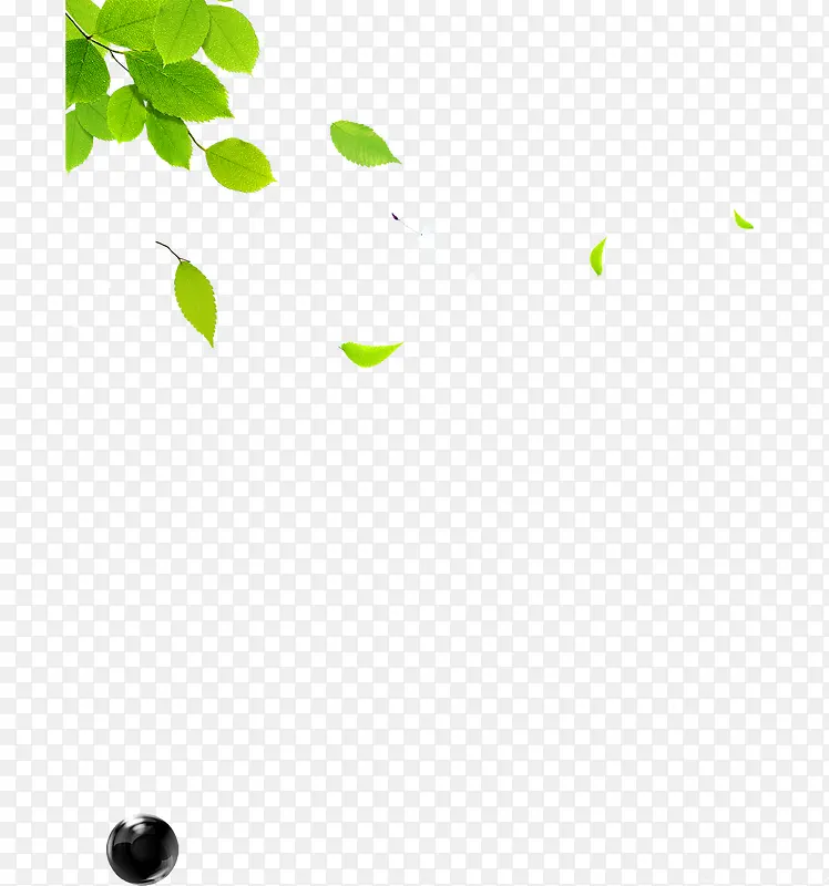 绿色清爽树叶漂浮设计春天