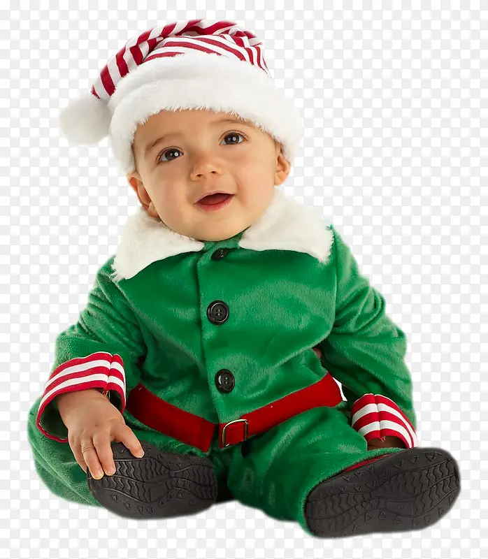 带圣诞帽的小男孩 png素材