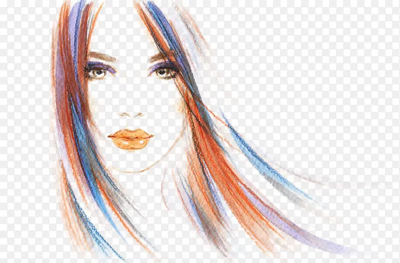 性感美女水彩画