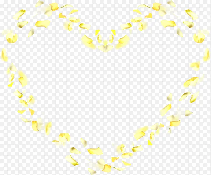 黄色唯美飘浮花瓣爱心