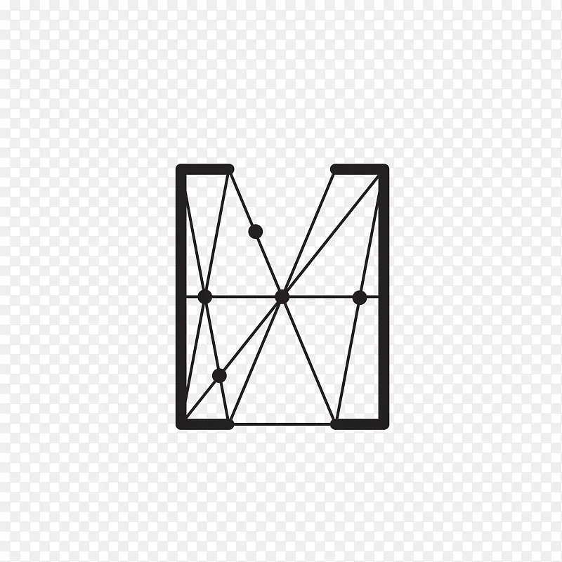 抽象科技几何字母M的免抠素材