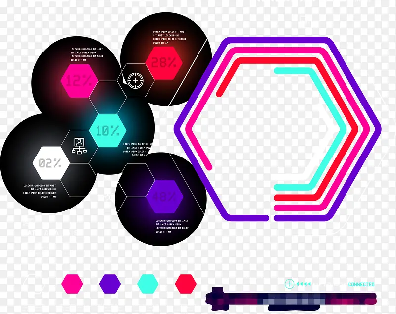 六边形科技信息图表