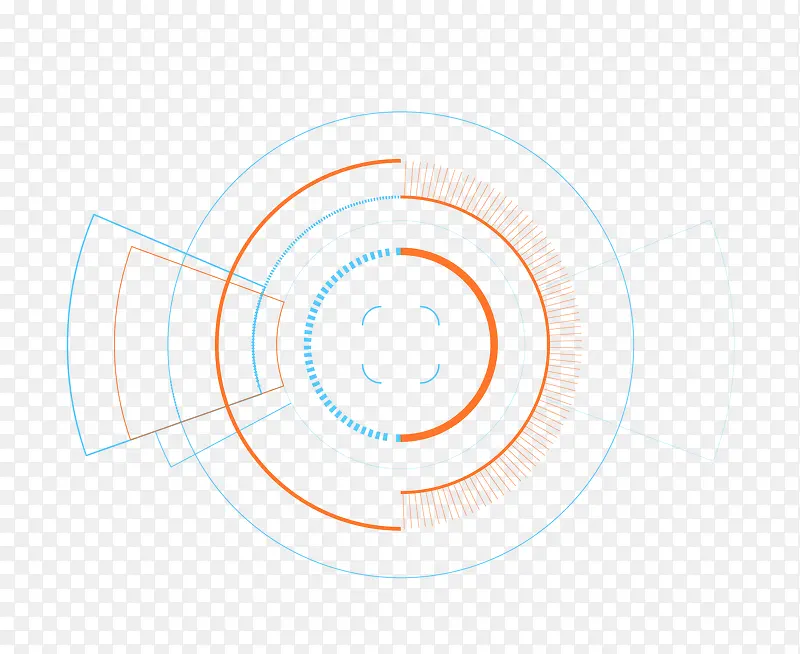 矢量科技线条圆环边框素材