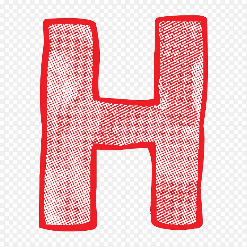 红色手绘的字母H