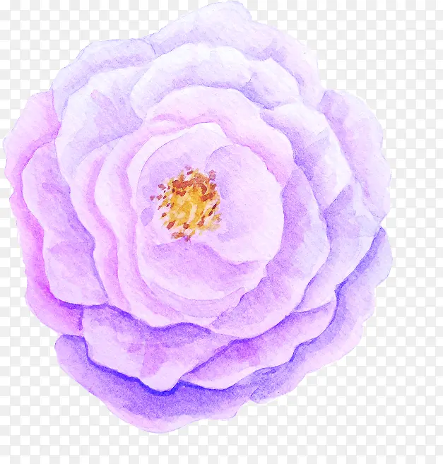 手绘紫色水彩花朵设计