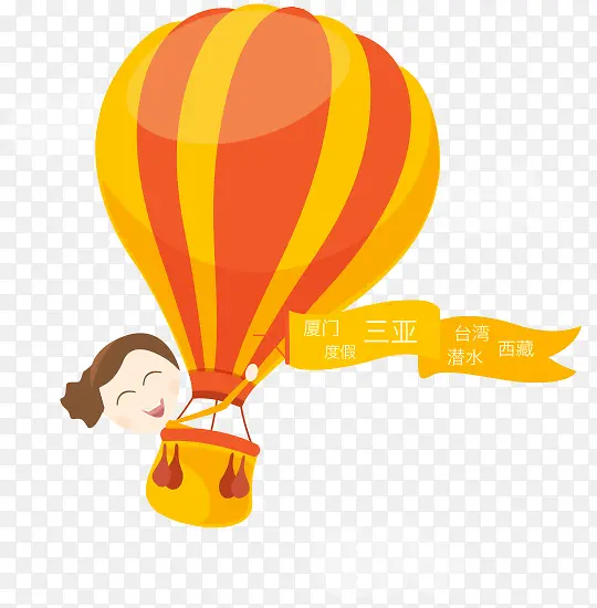 热气球旅游促销标签