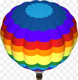 俯视彩色条纹热气球
