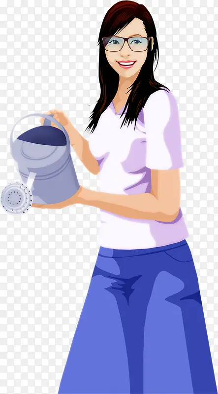 教师节拿水壶的女人