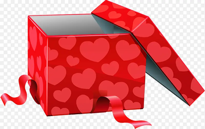 红色爱心花纹礼盒