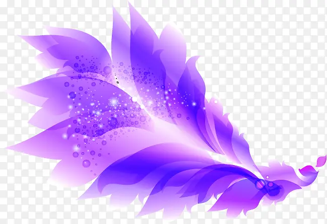 紫色唯美星光羽毛设计花纹