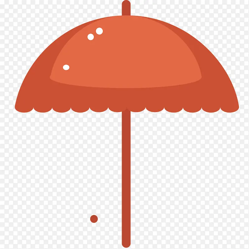 红色圆弧雨伞元素