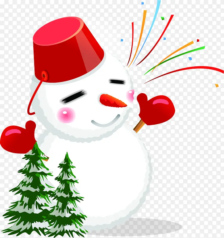 卡通可爱白色雪人