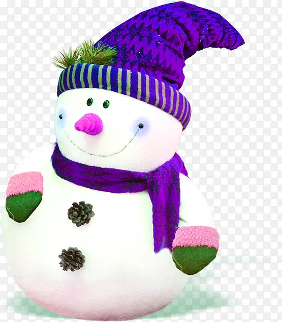 冬季紫色雪人素材
