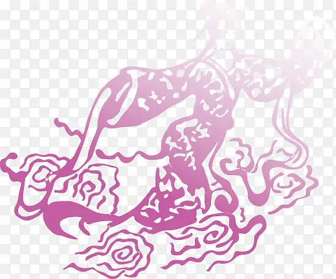 中秋节紫色渐变美女