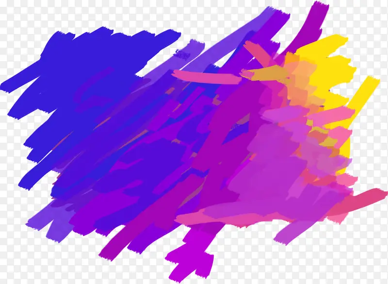 紫黄色渐变线条涂鸦