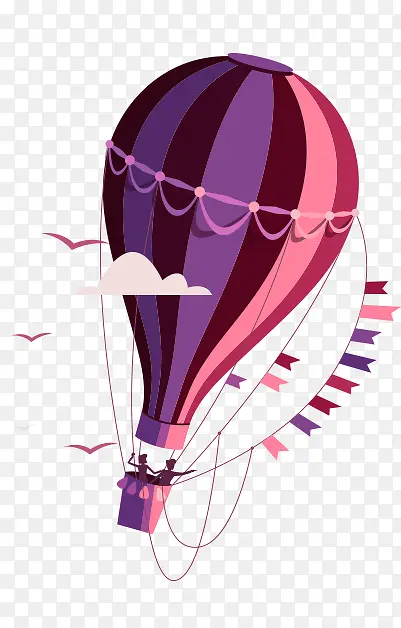 紫色条纹渐变卡通气球