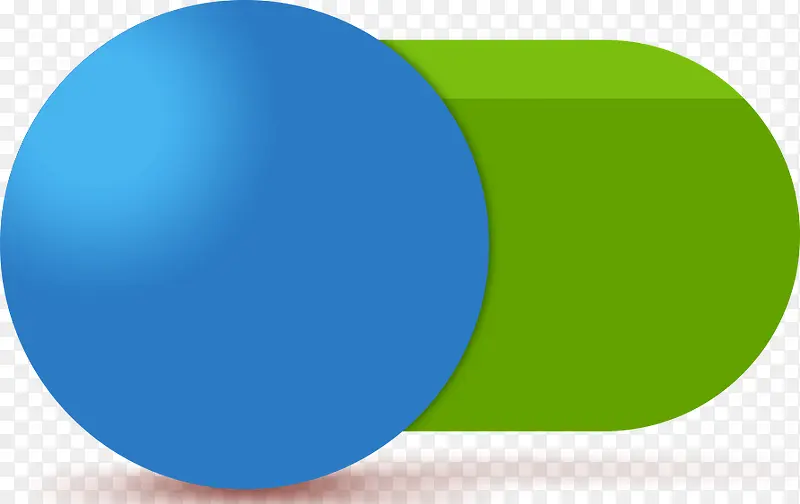 蓝色圆形绿色椭圆