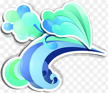 卡通蓝色祥云儿童节海报